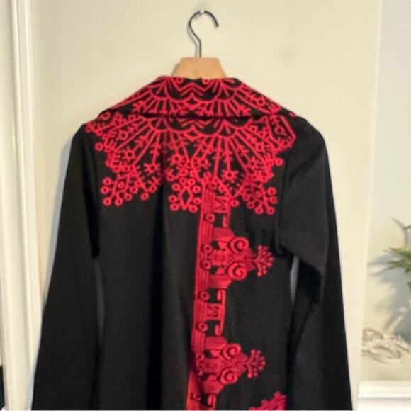 NEW Johnny Was Biya Black Red Wool Blend Embroidered Jacket XS - Picture 9 of 14